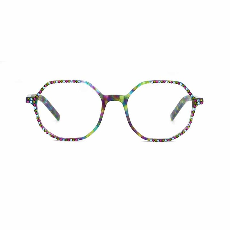 Fashion acetate frame glasses with rhinestones optical glasses