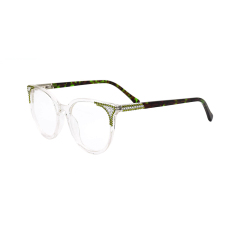 Fashion acetate frame glasses with rhinestones optical glasses
