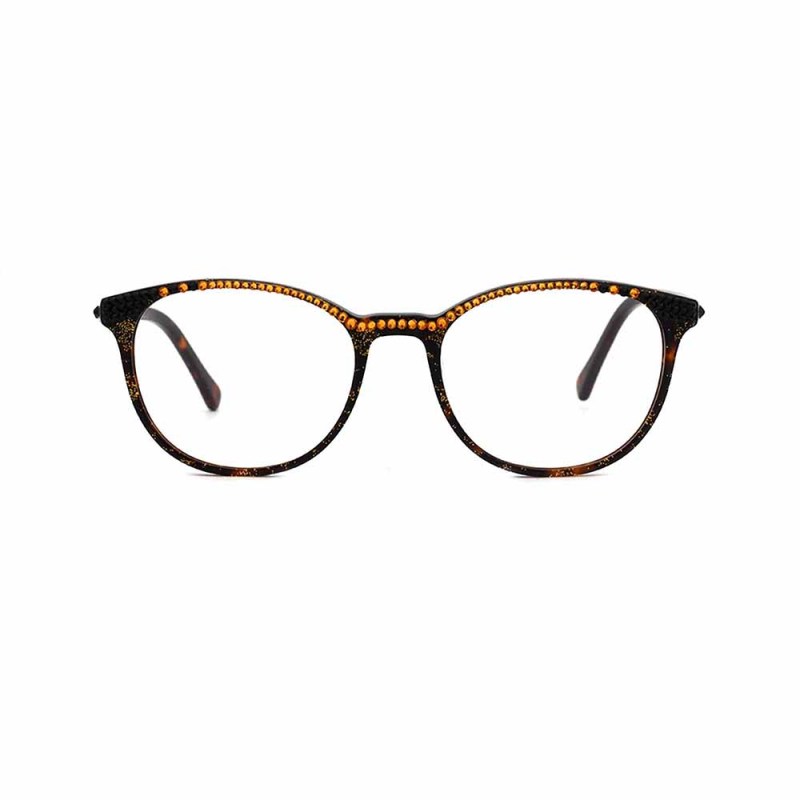 Fashion acetate frame glasses with rhinestones optical glasses