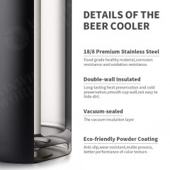 40oz Vacuum Insulated Can and Bottle Cooler Double Wall Beer Cooler Stainless Steel Beer Cooler