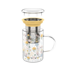 350ml Tea Cup 12oz High Borosilicate Glass Tea Mug with Tea Infuser