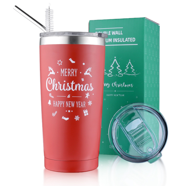 SS18/8 Travel Mug Thread Design Leak-proofed Coffee Mug Custom Coffee Tumbler Christmas Vacuum Mug With Lid