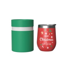 Christmas Gift 12oz Stainless Steel  Wine Glass Tumbler Fashion Powder Coating Thermal Travel Coffee  Cup