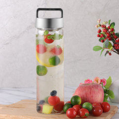 Emode 18 Oz Glass Water Bottle Silicone Sleeve Leak Proof Lid 550ML BPA-Free to-Go Travel Bottle