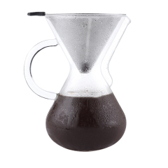 Amazon Hot Sale Glass Cold  Drip Pour Over Coffee Maker  Coffee Pot  With  Stainless Steel  Coffee Filter