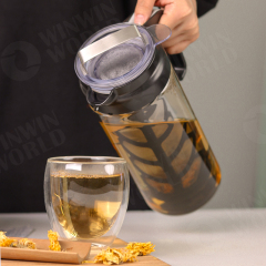 New Arrival Tea Pot High Quality BPA Free Glass Tea Carafe Cold Brew Iced Coffee Maker Carafe With Tea & Coffee Infuser