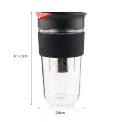 New Arrival Glass Coffee Mug Middle Borosilicate Glass Coffee Mugs Tea Cup With Tea Infuser Tea Mug