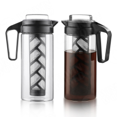 Wholesale Pour Over Coffee High Quality Glass Carafe With Cup Lid Iced Tea Maker Beside Water Carafe