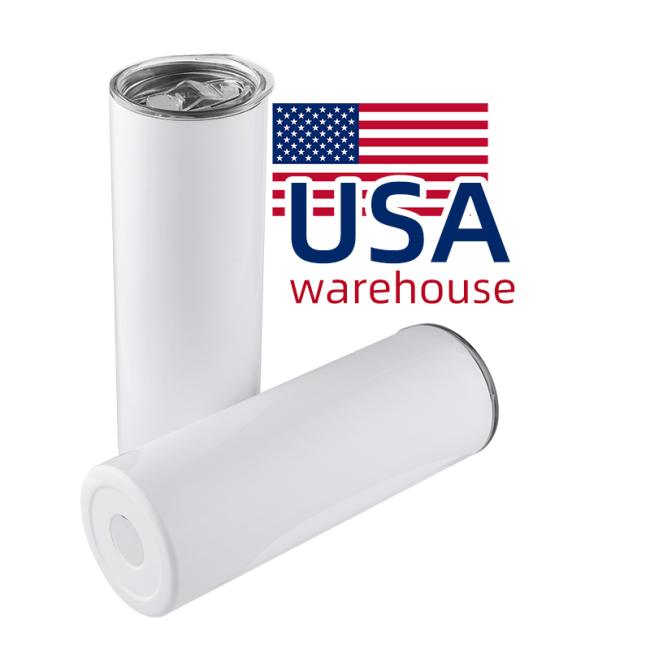 Usa Warehouse Sublimation White Blank DIY Printed Cups Stainless  steel Car Coffee Cup Set Holder Heat Transfer Mug