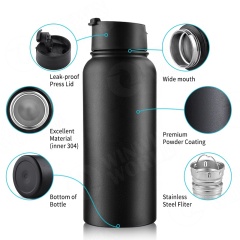 Wholesale Double Wall Insulated Stainless Steel Copper Thermoses Sport Water Bottle with Tea Infuser vacuum cup flask