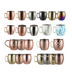 Copper Moscow Mule Mugs Hammered Cups Glass Copper Plating Gold Handles mug copper stainless steel mule mugs