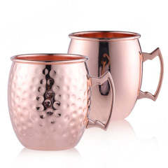 Copper Moscow Mule Mugs Hammered Cups Glass Copper Plating Gold Handles mug copper stainless steel mule mugs