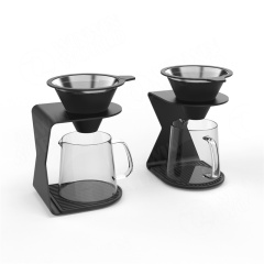 Pour Over Coffee Maker Dripper Hand Brewed Durable Glass Carafe Cafetiere 300ml and Cone Funnel Coffee Drip with Coffee filter