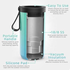 4 in 1 Double Walled Vacuum Slim Stainless Steal Metal 12oz Insulation Sublimation Can Coolers With Silicone Handle