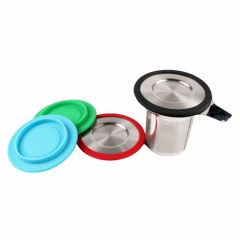Fine mesh stainless steel tea strainer tea infuser set with lid