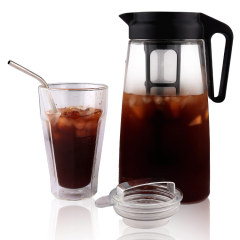 New Arrival High Quality BPA Free Plastic Tea Pot Tritan Cold Brew Iced Coffee Maker Carafe With Tea and Coffee Infuser