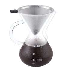 High Quality Glass Coffee Carafe With SS304 Coffee filter 800ml Pour Over Coffee Maker Borosilicate glass