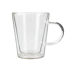 best quality  borosilicate coffee cup double wall large design glass coffee  cup