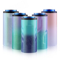 Amazon Best Selling Wholesale 12oz Skinny Cooler Stainless Steel Slim Can Cooler Insulator Keep Beer Cold