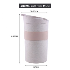 Eco-Friendly Custom Wheat Straw Drinking Cup Double Wall Coffee Travel Mug