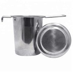 Christmas Gift Brew-in-Mug Stainless Steel  Basket Tea Infuser With Lid and Long Cool Touch Handle