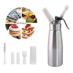 Amazon Top Seller 2022  Professional Whipped Cream Dispenser  With 3 Pieces Decorating Nozzles