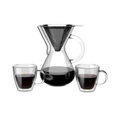 new gift set  cold coffee maker with double wall glass cup