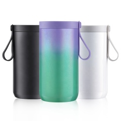 4 in 1 Double Walled Vacuum Slim Stainless Steal Metal 12oz Insulation Sublimation Can Coolers With Silicone Handle