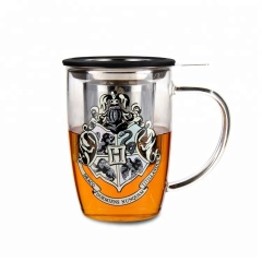 China Factory Custom Logo  16oz Tea Cup Glass With Infuser And Lid