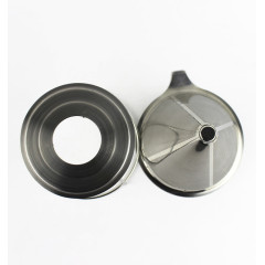 Reusable Double Wall Pour Over Stainless Steel Coffee Dripper and Stainless Steel Spoon