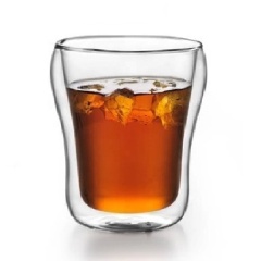reusable double wall modern clear glass coffee cups juice