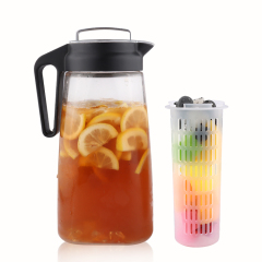 New Arrival High Quality BPA Free Plastic Tea Pot Tritan Cold Brew Iced Coffee Maker Carafe With Tea and Coffee Infuser