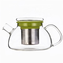 hot selling borosilicate glass tea pot stainer hot pot for tea