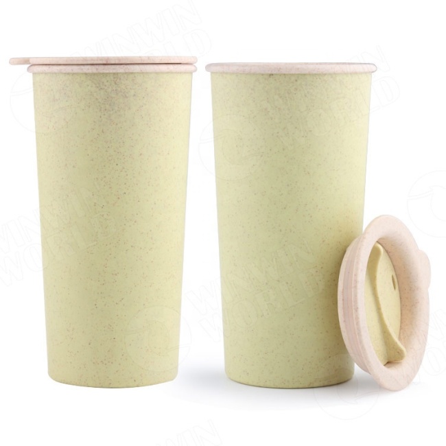 Multi-color 400Ml Water Cups For Travel Portable Sport Wheat Straw Coffee Cup