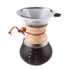High Quality Glass Cold Brew Iced Coffee Maker Carafe With SS304 Coffee Dripper 800ml Pour Over Dripper Coffee Maker