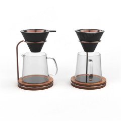 Pour Over Coffee Maker Pour Over Coffee Dripper with Stainless Steel Cone Filter Paperless Filters Coffee Strainer Glass Carafe