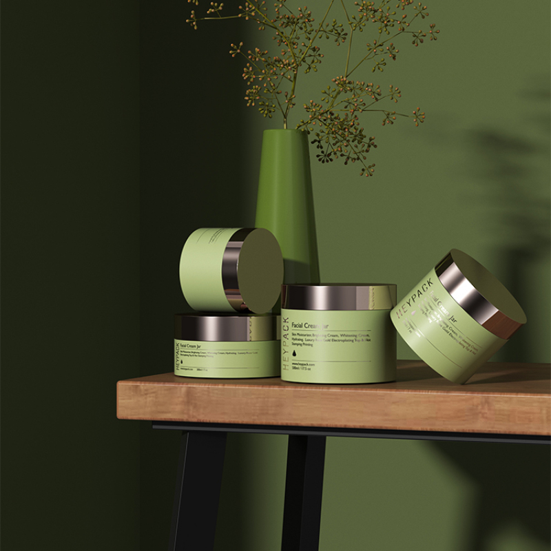 Beige matte color 200g 300g cosmetic cream jar plastic 