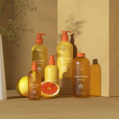 Yellow color 300ml 500ml 750ml 1000ml HDPE pump shampoo bottle