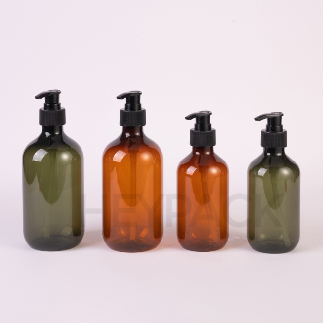 300ml 500ml 600ml amber green translucent shower shampoo pump bottle 