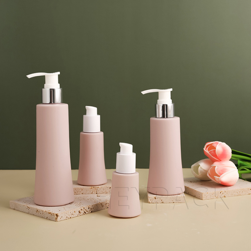 Botella de bomba de champú de HDPE de borde redondo 