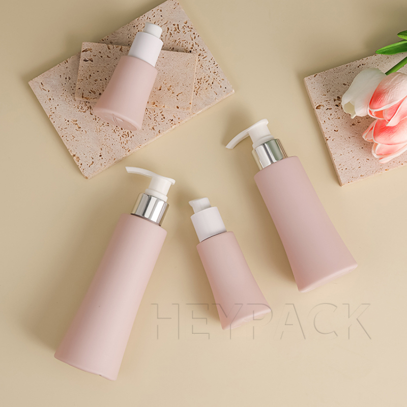 Botella de bomba de champú de HDPE de borde redondo 