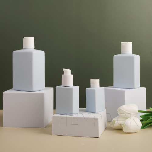 50% PCR HDPE  square bottle for body skincare 