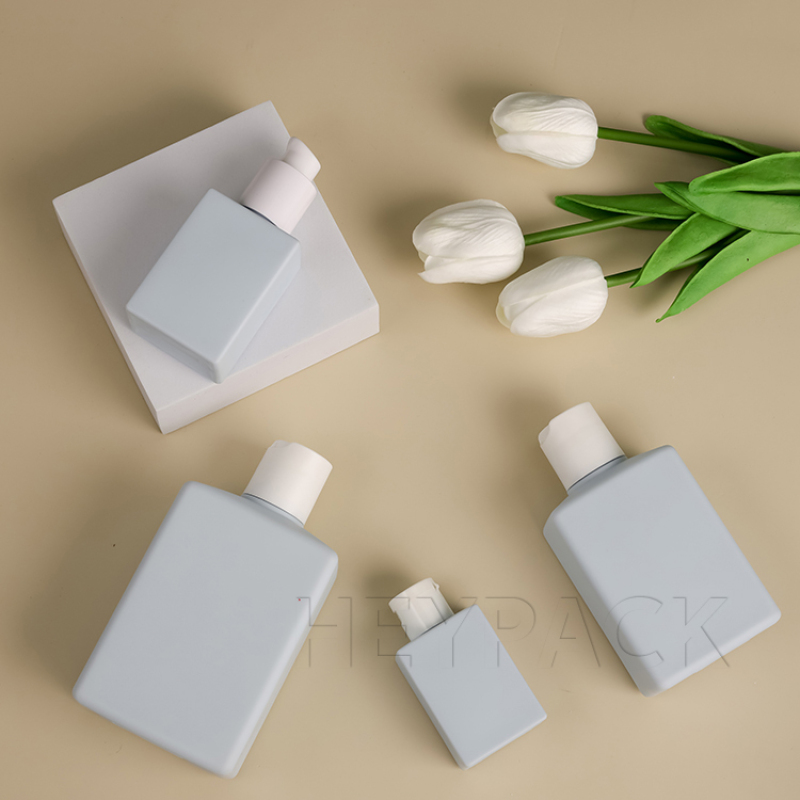 Frasco cuadrado 50% PCR HDPE para el cuidado de la piel corporal 