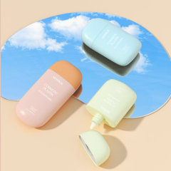 oval shape 50ml sunscreen lotion bottle with inside plug