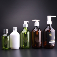 750ml 500ml PET boston round plastic shampoo bottle