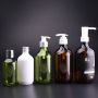 750ml 500ml PET boston round plastic shampoo bottle