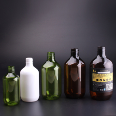 750ml 500ml PET boston round plastic shampoo bottle