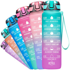 BPA Free Non-Toxic for Fitness Gym Outdoor Sports 32oz Large Water Bottle with Motivational Time Marker BPA Free Non-Toxic for Fitness Gym Outdoor Sports 32oz Large Water Bottle with Motivational Time Marker