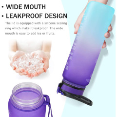 BPA Free Non-Toxic for Fitness Gym Outdoor Sports 32oz Large Water Bottle with Motivational Time Marker