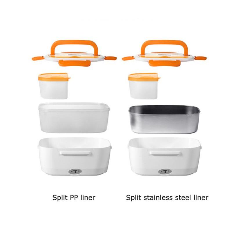 110V& 220V Plug 12V 40W Car Home Office Portable Food Heater Stainless Steel Container Electric Lunch Box